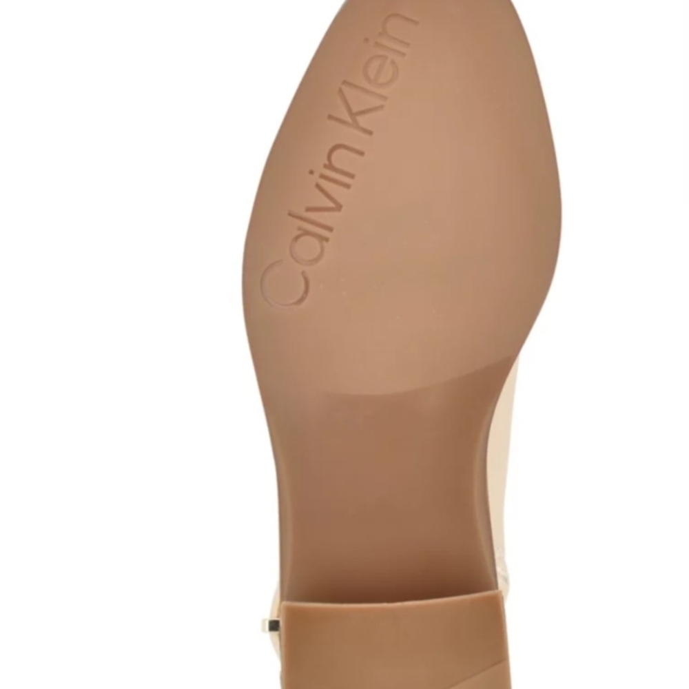 Calvin Klein Collection Cream Ankle Boots with Gold Details - Picture 4 of 4